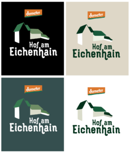 Farbvarianten für verschiedene Anwendungen - Logo Hof am Eichenhain