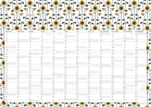 Jahresplaner 2024 mit Sonnenblumen Muster