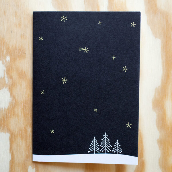 Minimalistische Weihnachtskarte Klappkarte Grußkarte mit goldenem Briefumschlag Kuvert