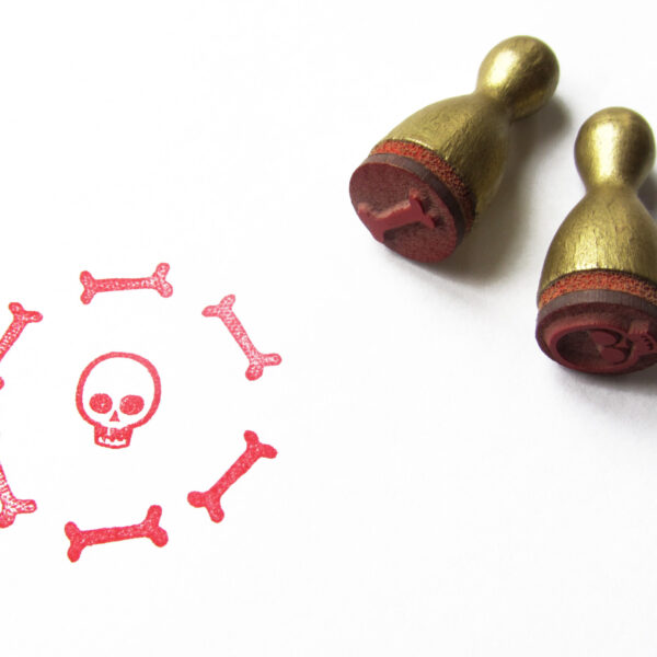 Mini Stempel Set: Totenkopf & Knochen Piratenstempel