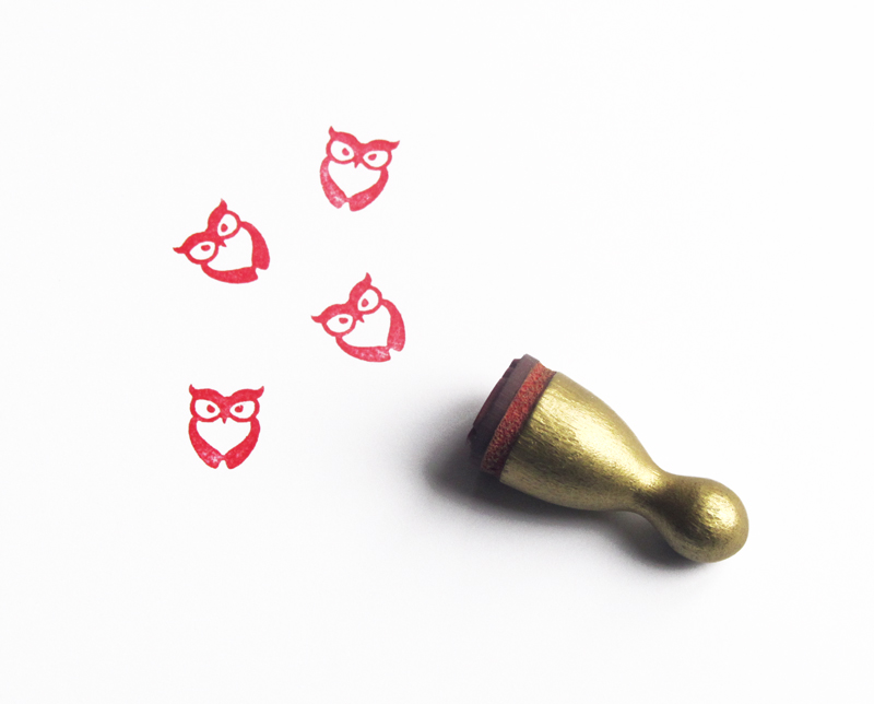 Mini Goldstempel Eule